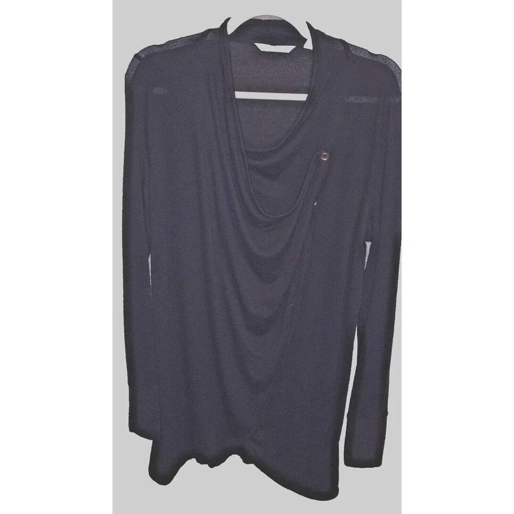 AnyBody Black Sheer  Small Crossover Top